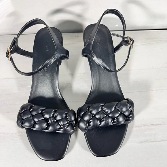 Anne Klein Mirabel Womens Faux Leather Open Toe Block Heel Black Size 8 - Picture 3 of 8